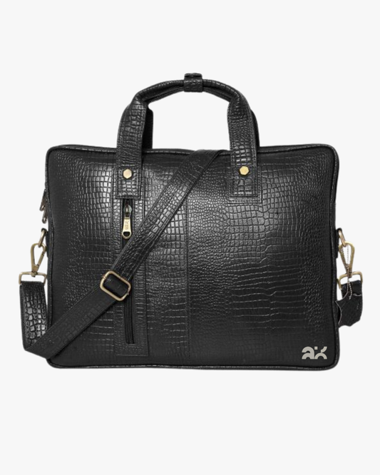 Premium Textured PU Leather Laptop Bag