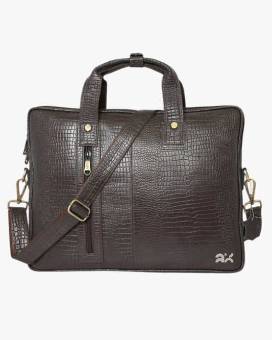 Premium Textured PU Leather Laptop Bag