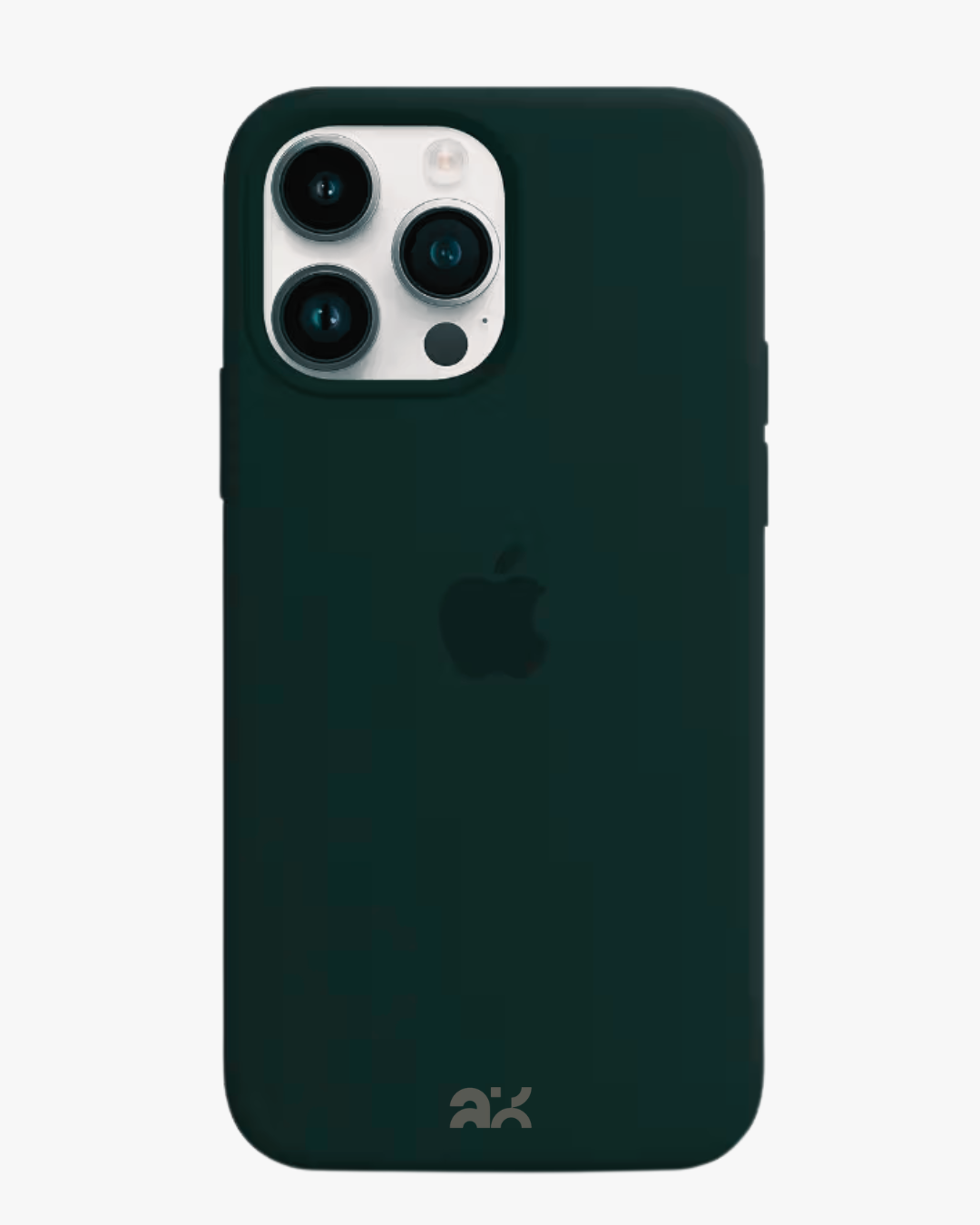 Dark green phone case with Apple logo on a white background
