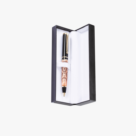 Pen in a black and white box 