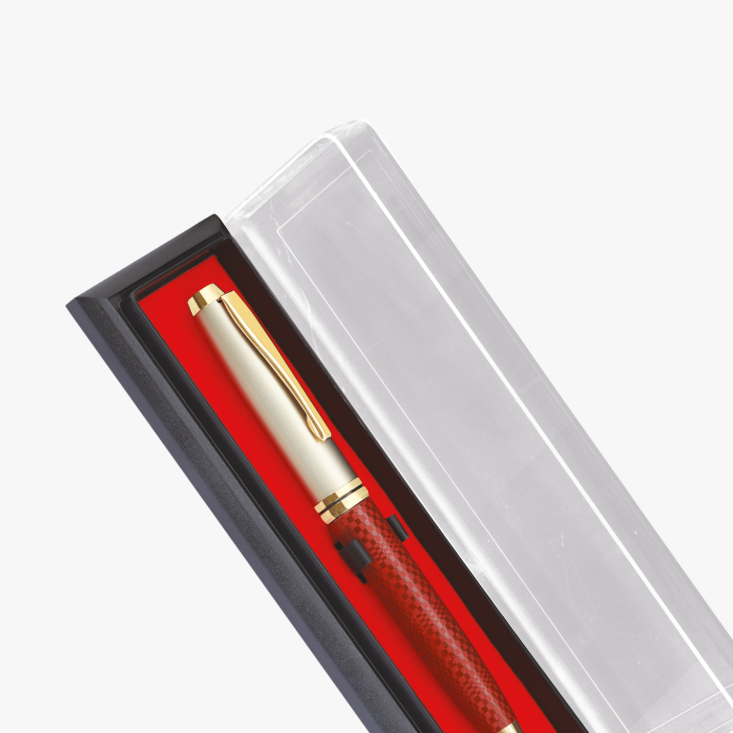 Pen in a red-lined box 