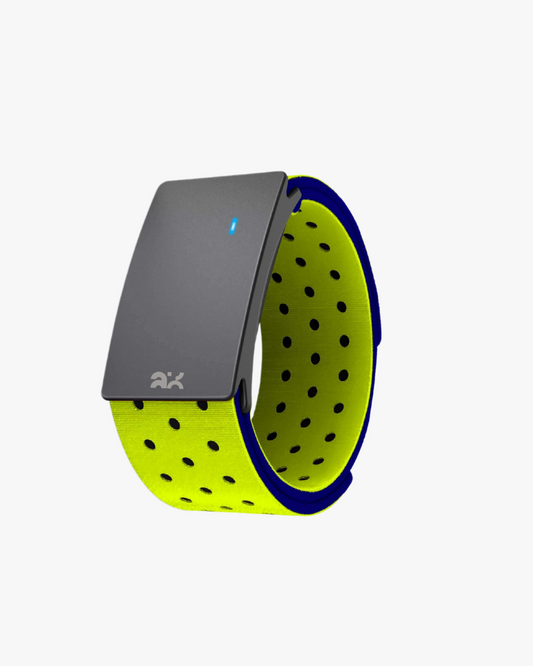 Smartwatch with a yellow strap on a white background