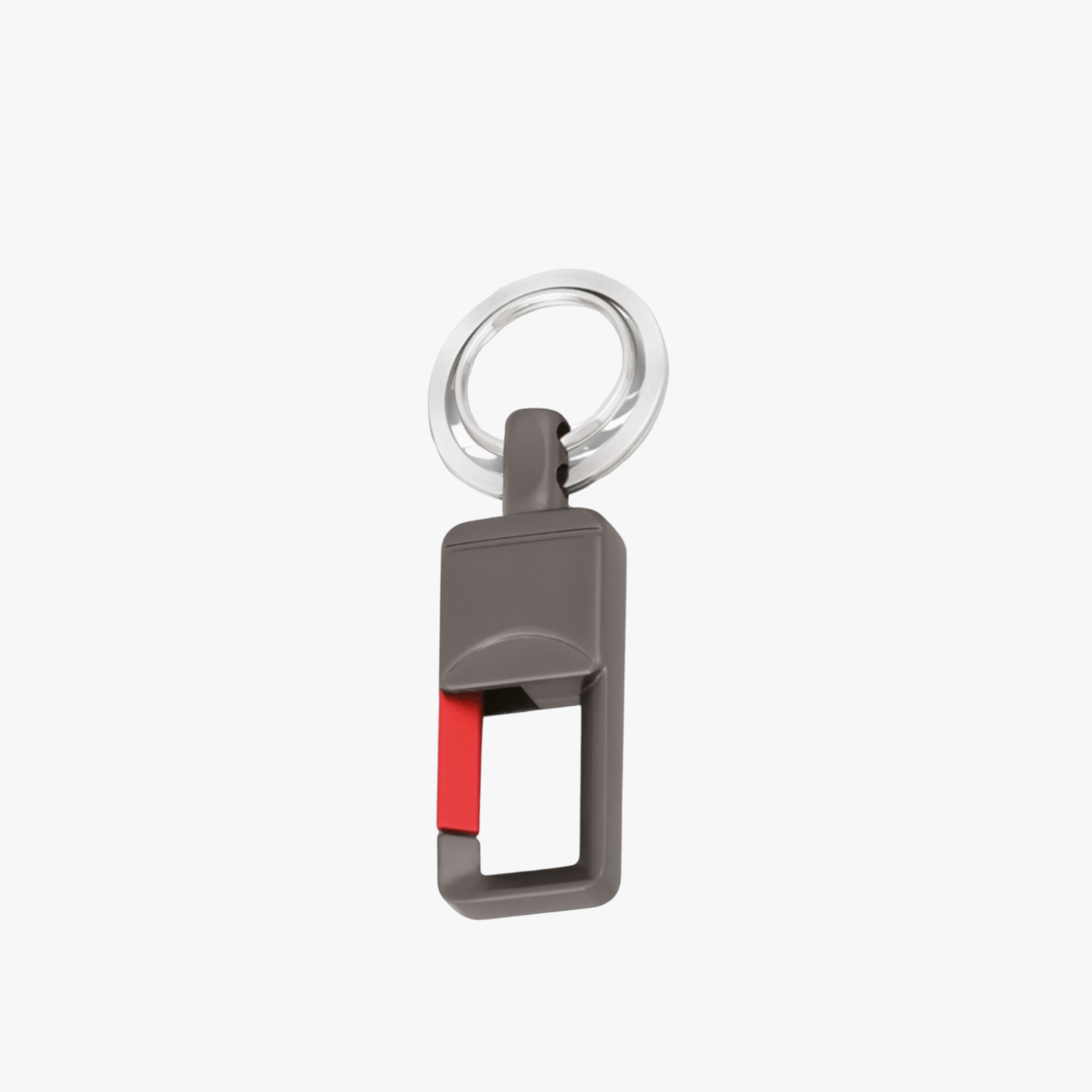 Keychain with a red accent on a white background