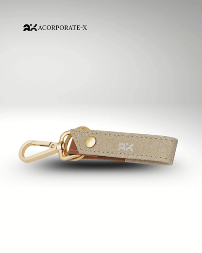 Premium Matte-Brown and Orange Key Ring