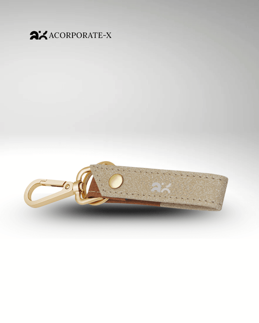 Premium Matte-Brown and Orange Key Ring