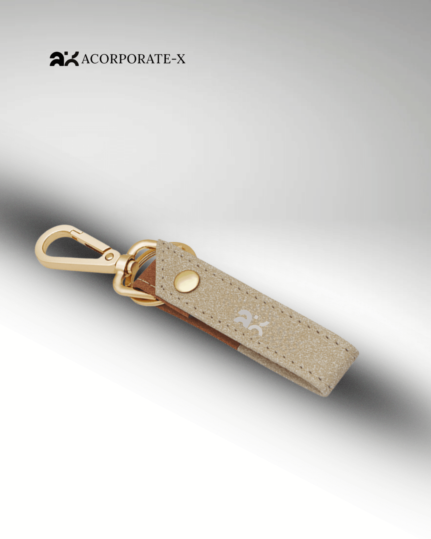 Premium Matte-Brown and Orange Key Ring