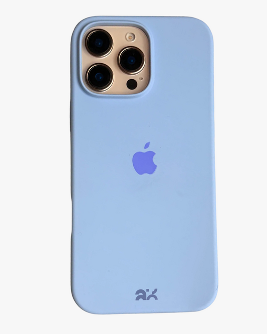 Blue phone case with Apple logo and '2K' branding on a white background