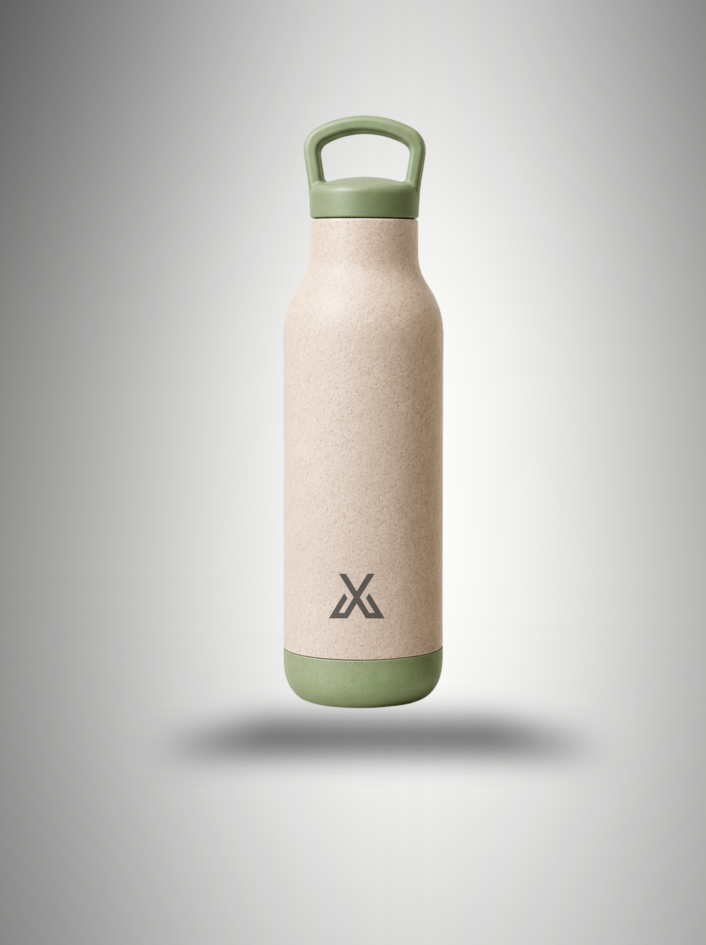 Olive green executive water bottle front view