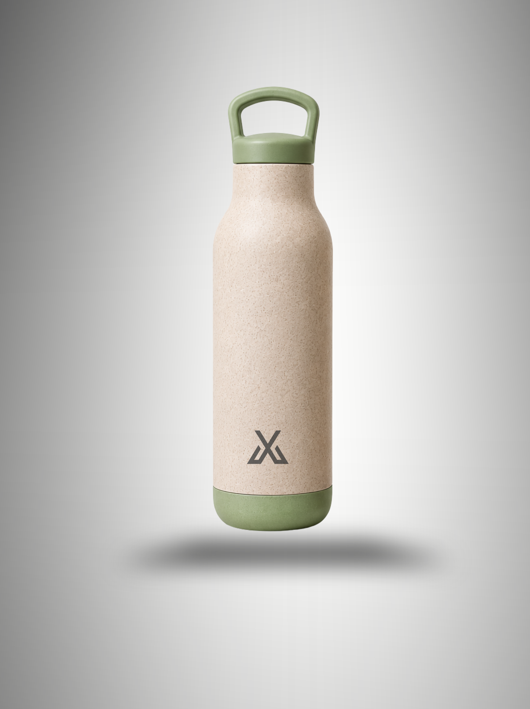 Olive green executive water bottle front view