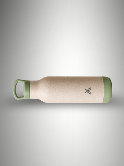 Olive green water bottle horizontal view